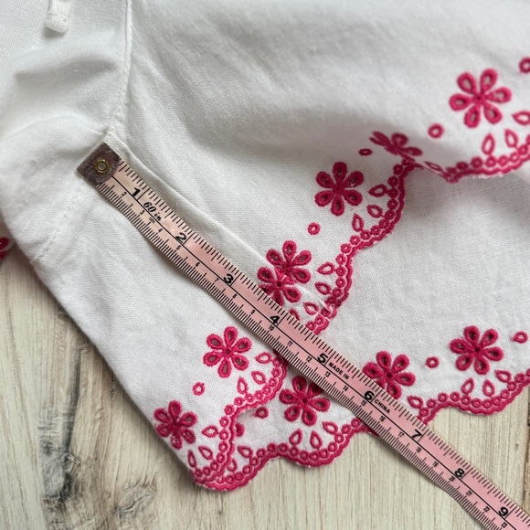 NWT J.Crew Pink Embroidered Linen Shorts Size Medium - Picture 10 of 11